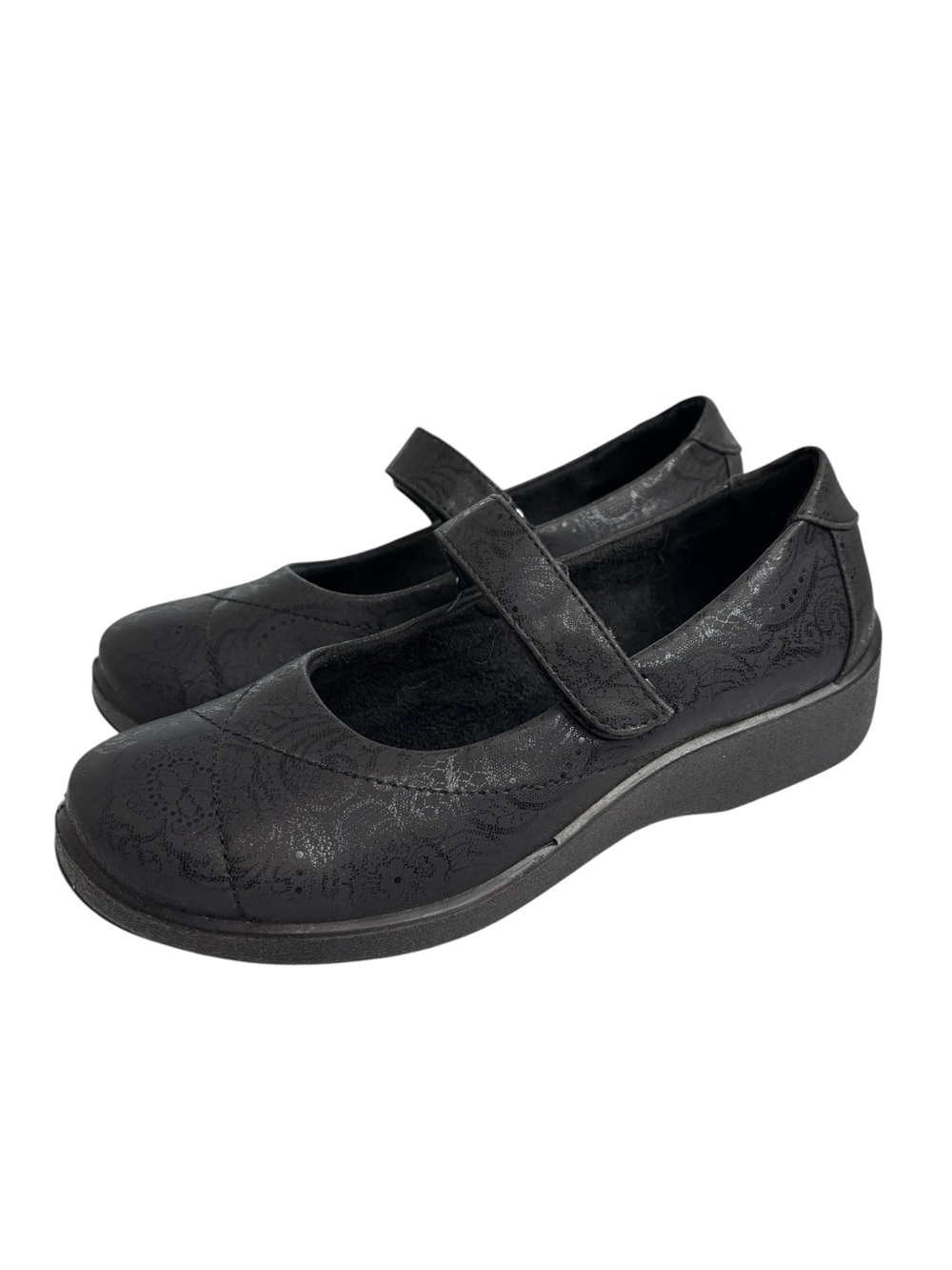 Aerocushion Joy Mary Jane Orthotic Comfort Shoe Size 9 Black Hook & Loop Closure